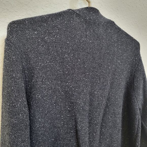 Dockers Mens Cardigan Sweater Large Gray V Neck Button Front Cable Knit Detail - Picture 11 of 12